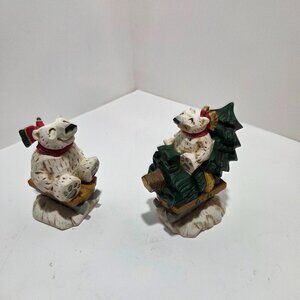 Sledding Polar Bear figures from Frickman Portfolio